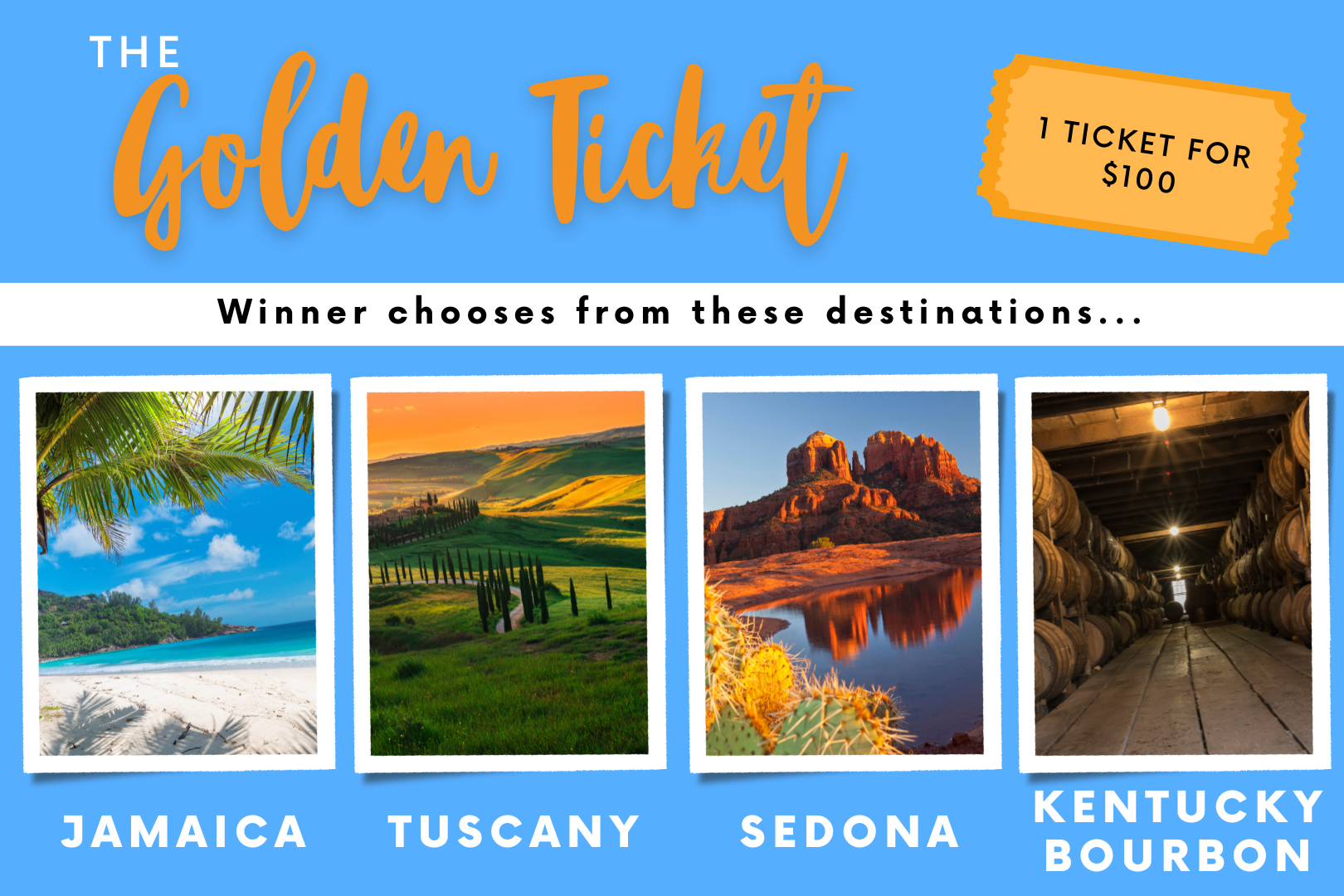 Golden Ticket - Destination of your choice!